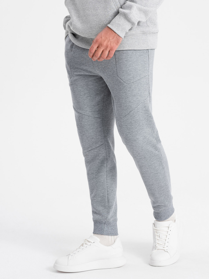 Men's sweatpants joggers - grey melange V3 OM-PASK-22FW-008