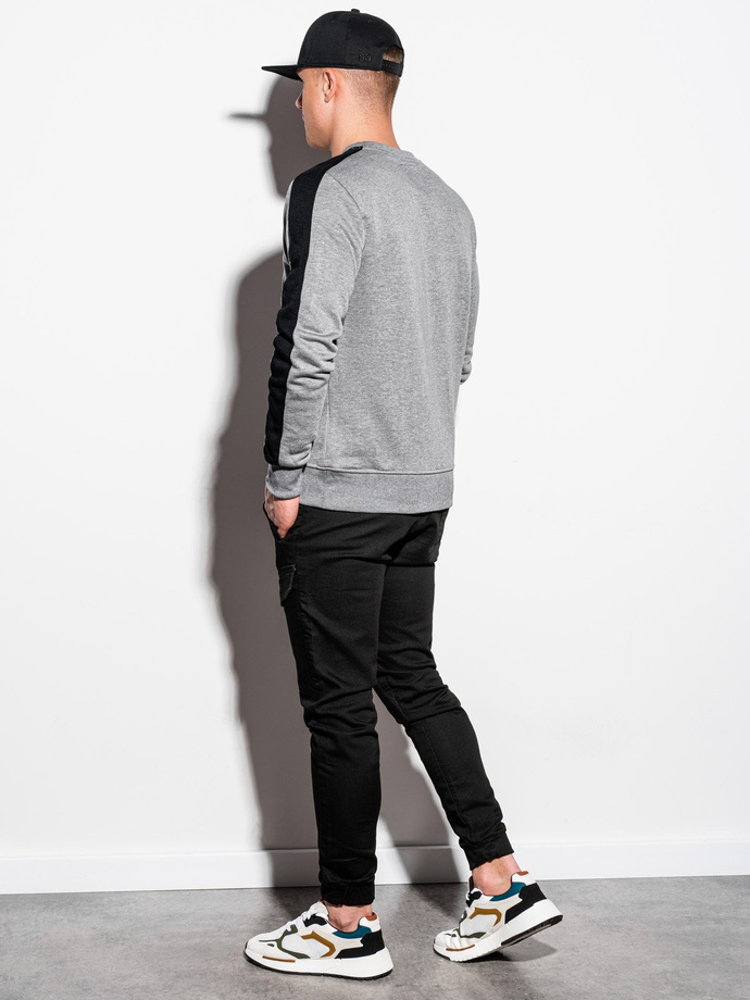 Bluza męska bez kaptura OM-SSNZ-22FW-010 - V1 szara