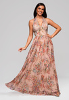 Evening dress LA-OM-DLR180 - nude