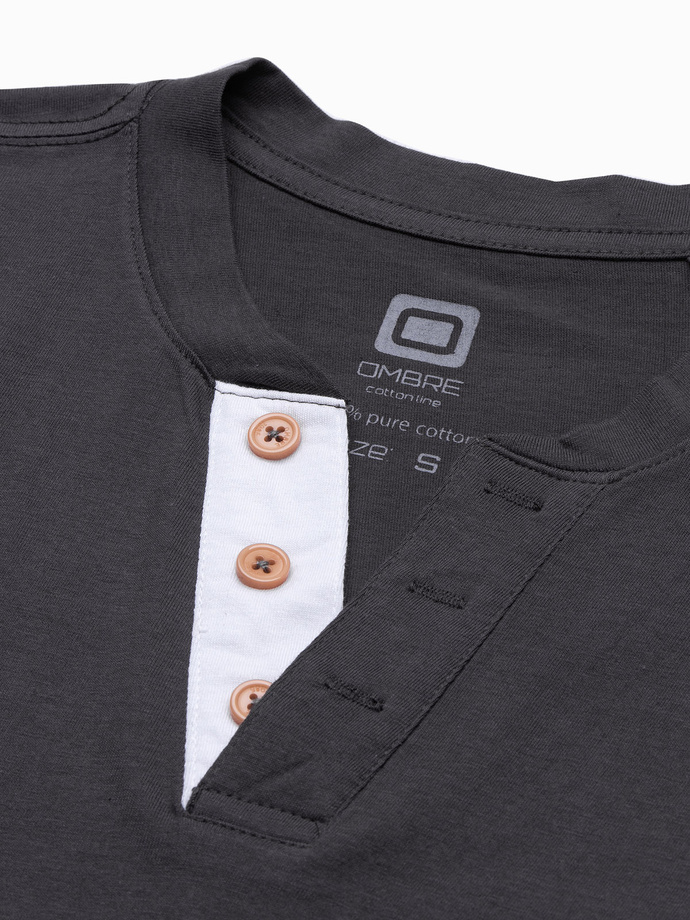 Men's plain longsleeve L133 - dark grey V9