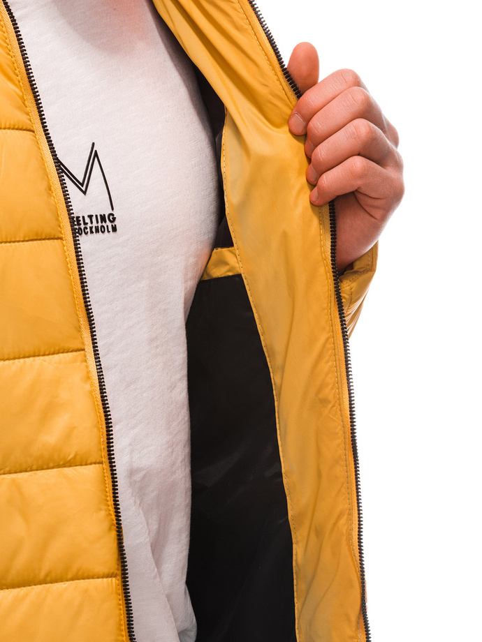 Men's mid-season quilted jacket C526 - mustard