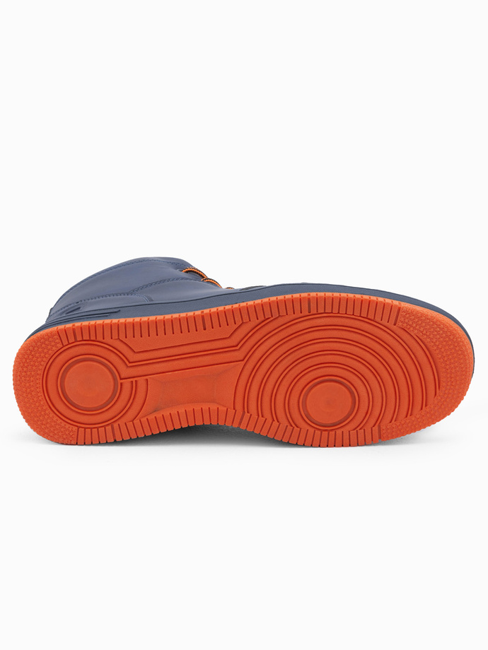Buty męskie ocieplane sneakersy za kostkę - granatowe V3 OM-FOSH-0123