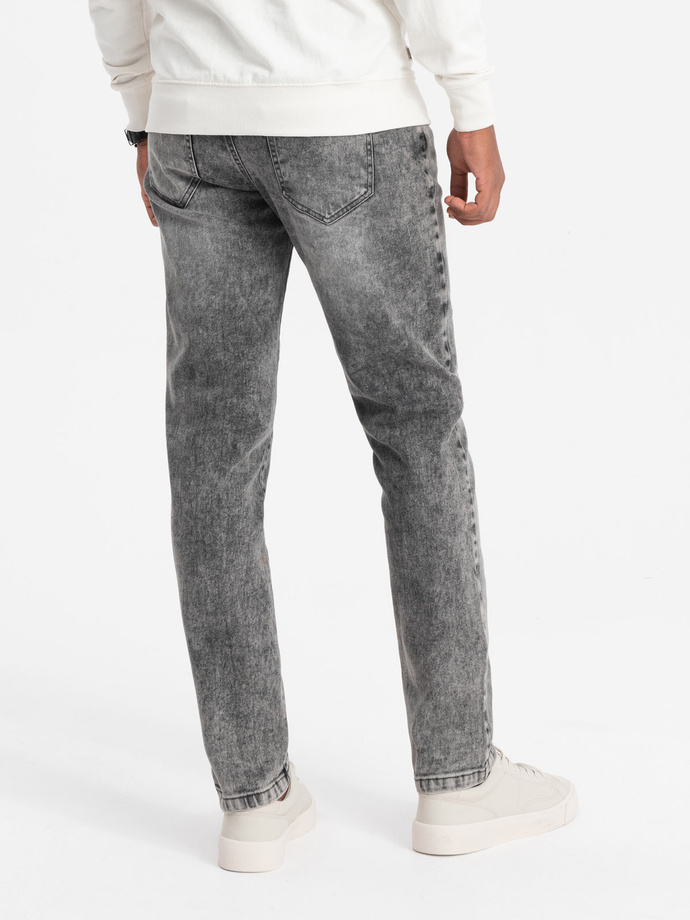 Men's denim pants STRAIGHT LEG - gray V4 OM-PADP-0133