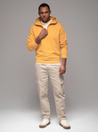 Men's knitted joggers with cargo pockets - cream V1 OM-PAJO-0199