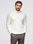 Classic men's cotton turtleneck sweater - white V3 OM-SWTN-0162