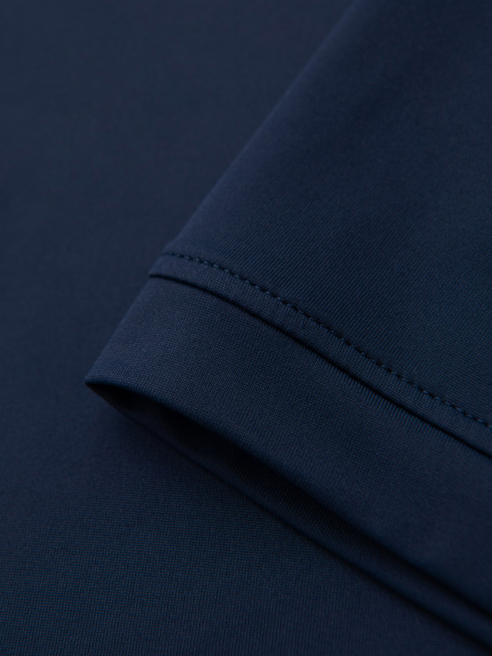 Stylish men's stretch fabric polo shirt - navy blue V3 OM-POSS-0150