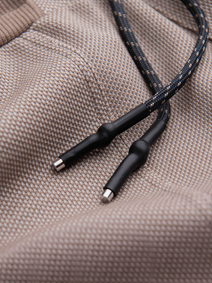 Men's structured knit sweatpants - coffee V2 OM-PASK-0211