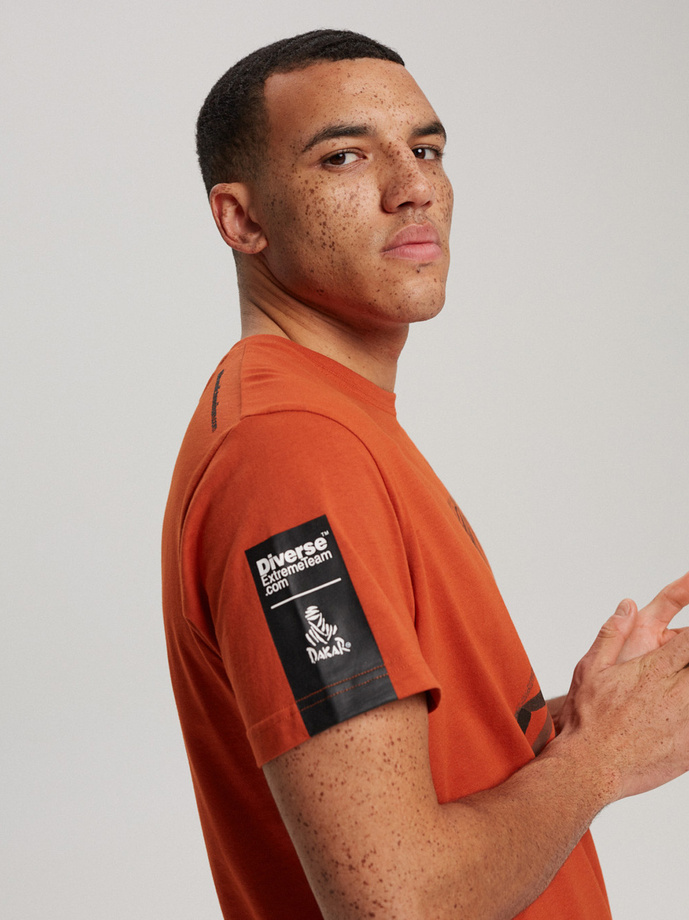 Men's printed T-shirt DKR D 0623 S1826 - orange