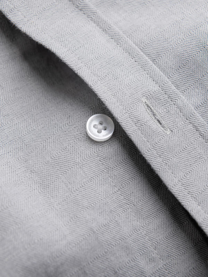 Men's SLIM FIT shirt in decorative fabric - gray V2 OM-SHCS-0175