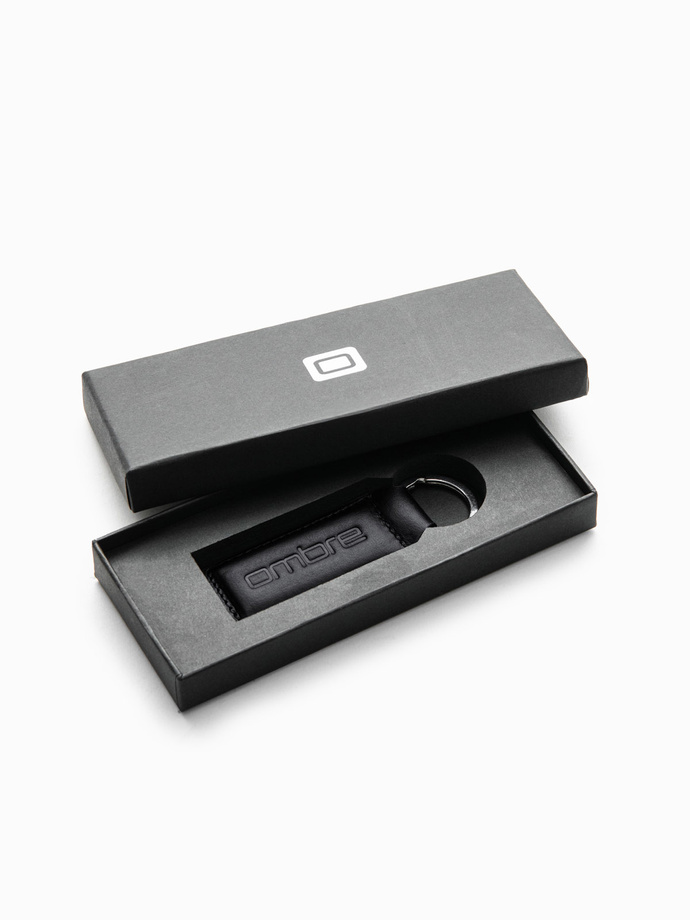 Men's key ring with snap hook - black V1 OU-ACKC-0100