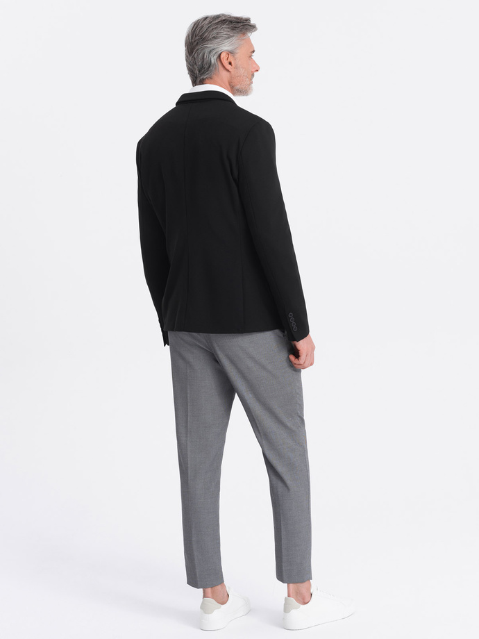 Men's jacket with patch pockets - black V5 OM-BLZB-0127