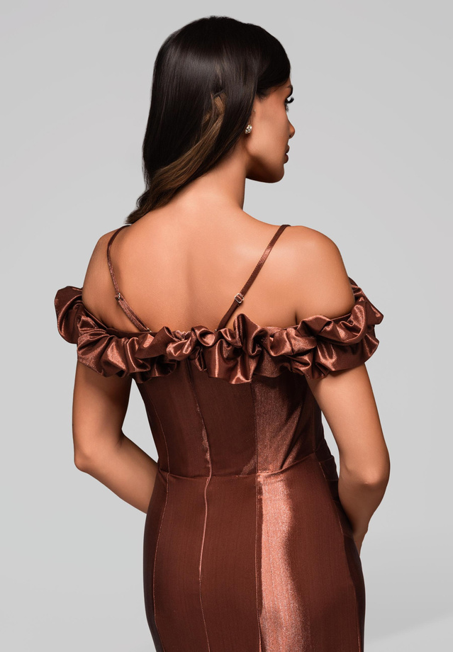 Evening dress LA-OM-DLR213 - brown