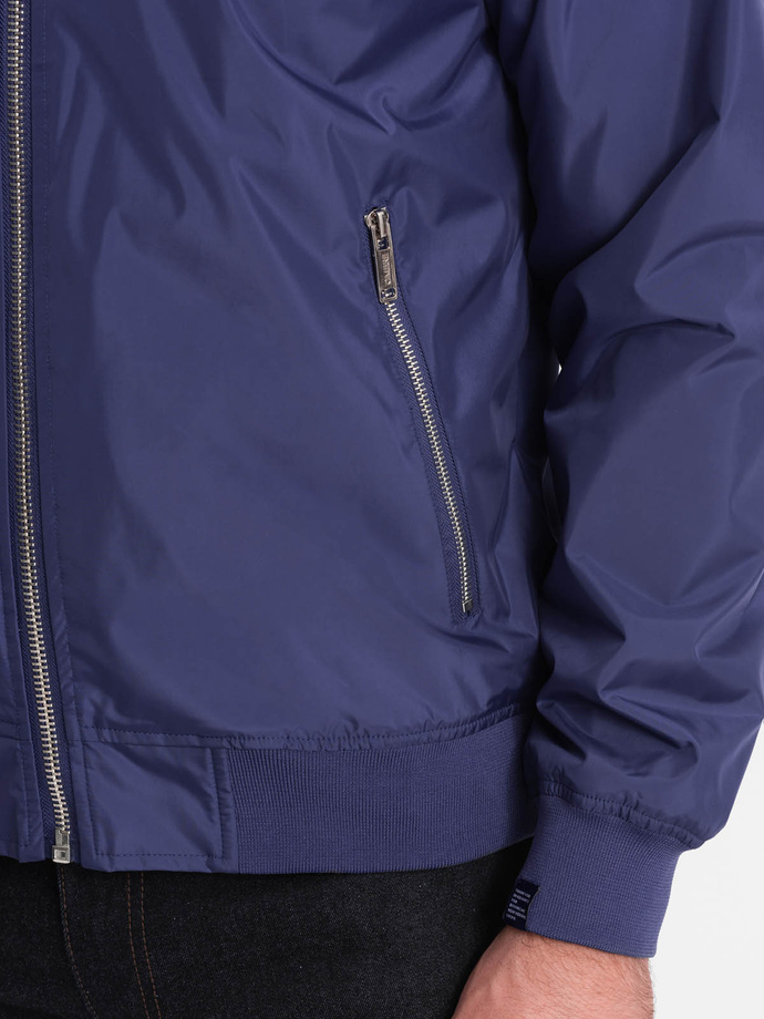 Men's classic bomber jacket - navy blue V4 C439