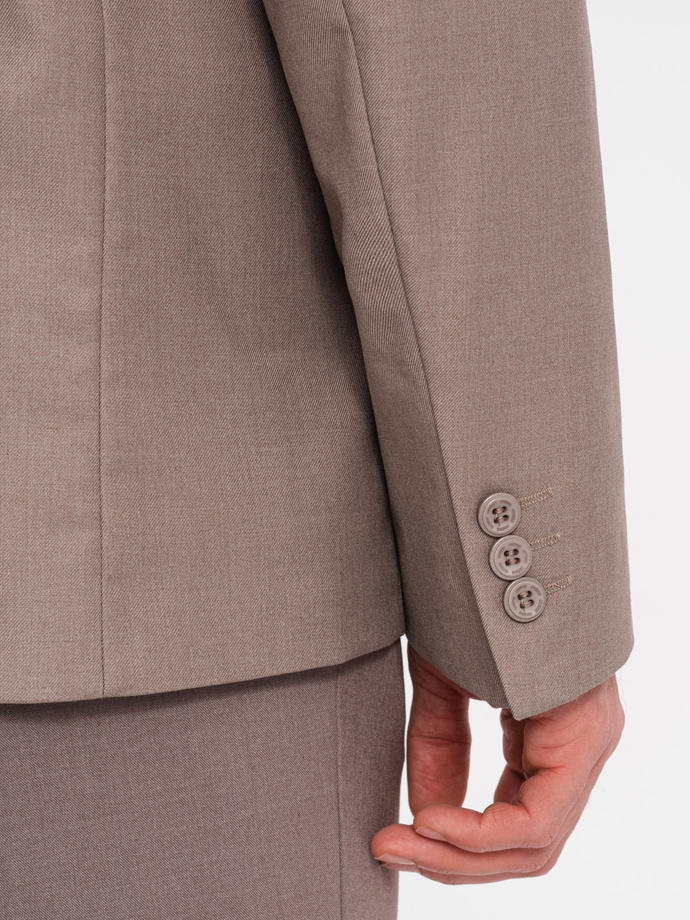 Men's classic blazer with pillowcase pocket - beige V3 OM-BLZB-0115