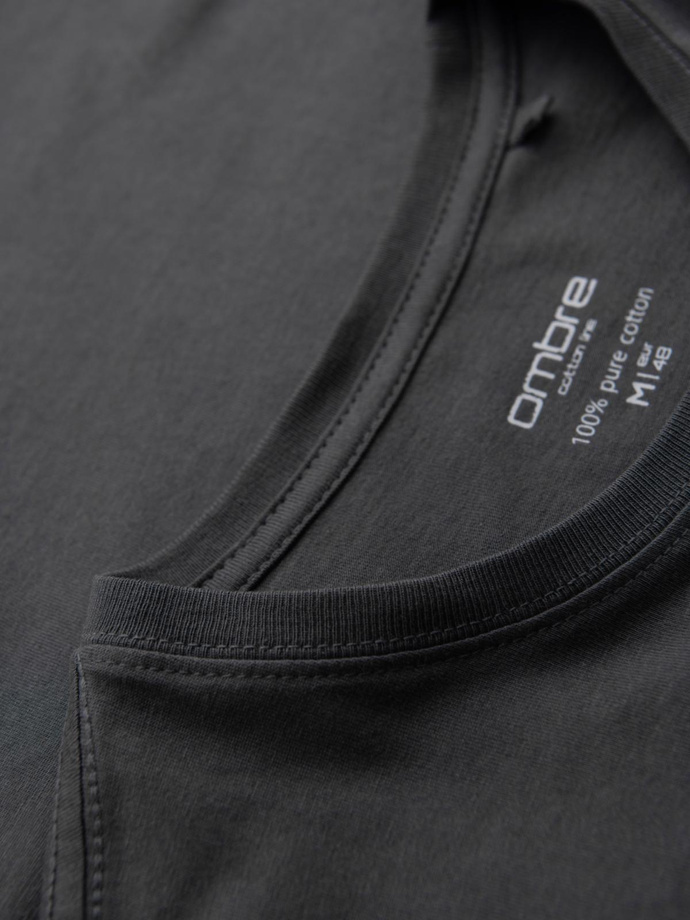 Men's classic cotton BASIC T-shirt - graphite V15 OM-TSBS-0236