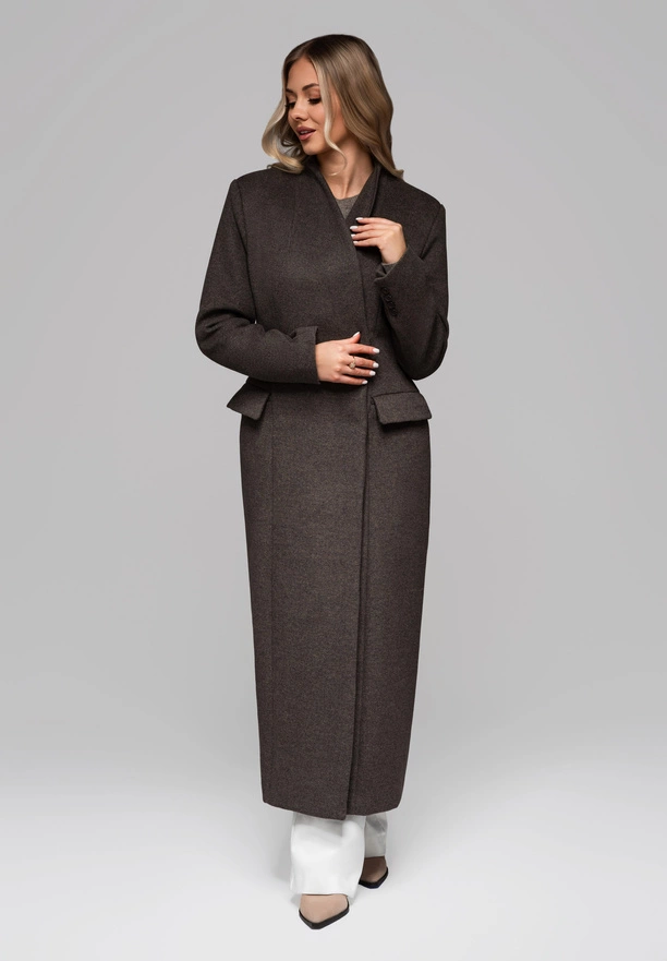 women's wool coat LARICA OW-COLC-0102 v1 - brown