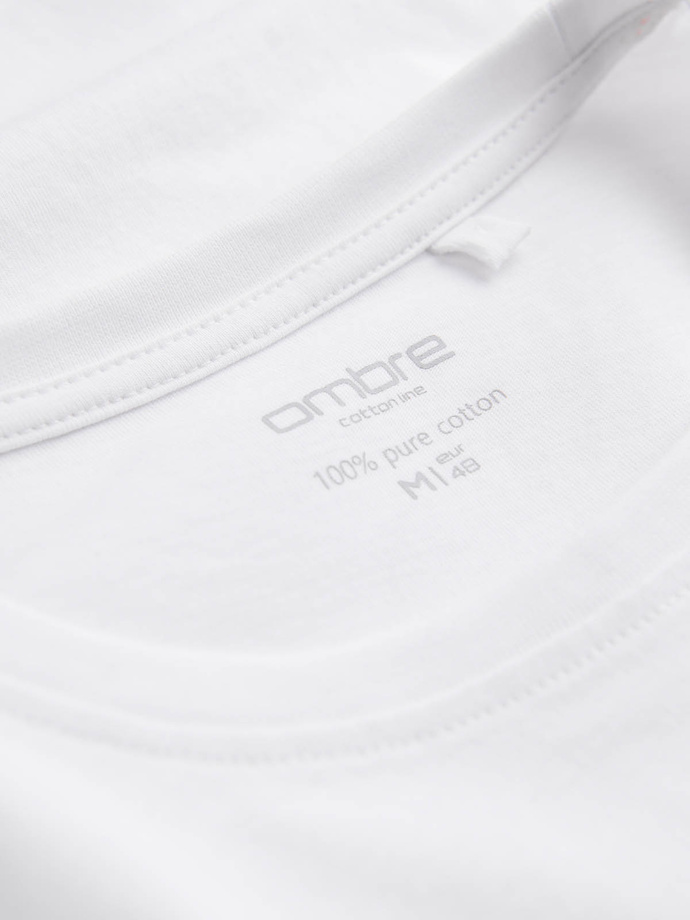 BASIC men's longsleeve with round neckline - white V4 OM-LSBL-0106