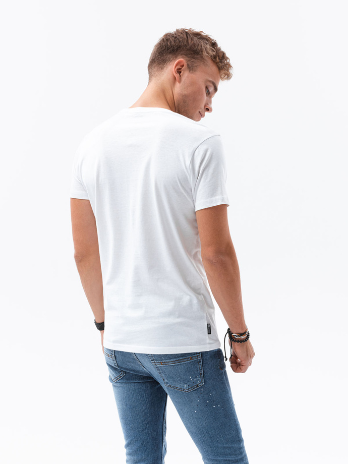 Men's printed t-shirt V-4A- white S1434