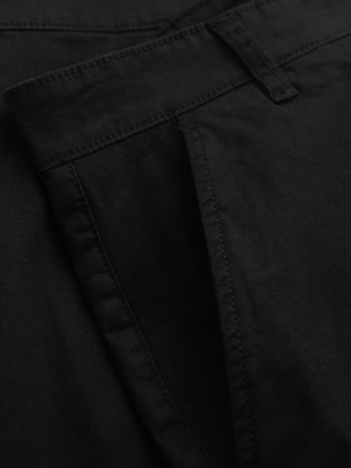 Klasyczne męskie szorty chino z podwiniętą nogawką - czarne V9 OM-SRCS-0197