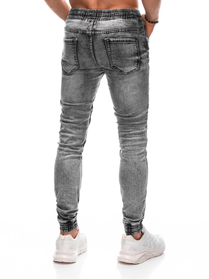 Spodnie męskie joggery P1378 - szare