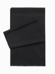 Monochrome men's scarf with tassels - black V1 OM-ACSF-0116