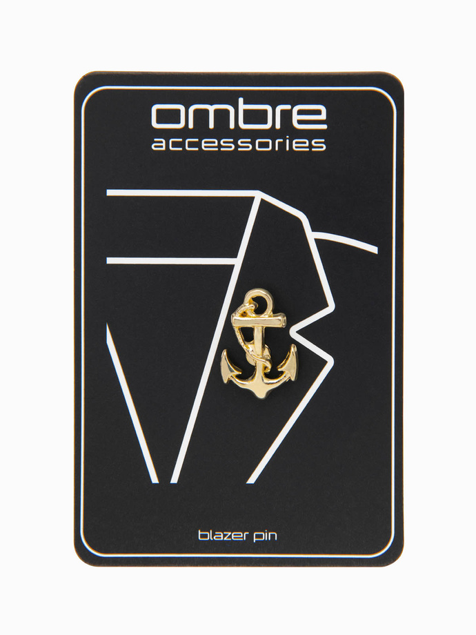 Decorative metal clothing pin anchor - gold V1 OU-ACPN-0114