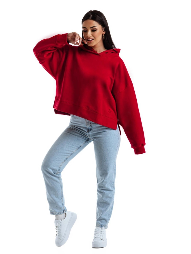 Women's hooded sweatshirt TLR044 - red