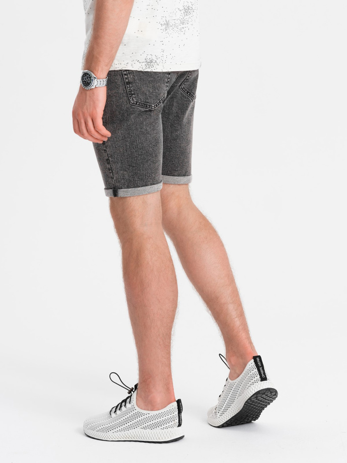 Męskie jeansowe szorty z podwiniętymi nogawkami – szare V3 OM-SRDS-0134