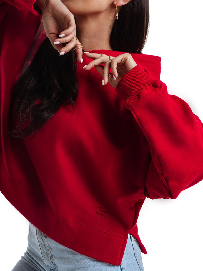 Women's hooded sweatshirt TLR044 - red