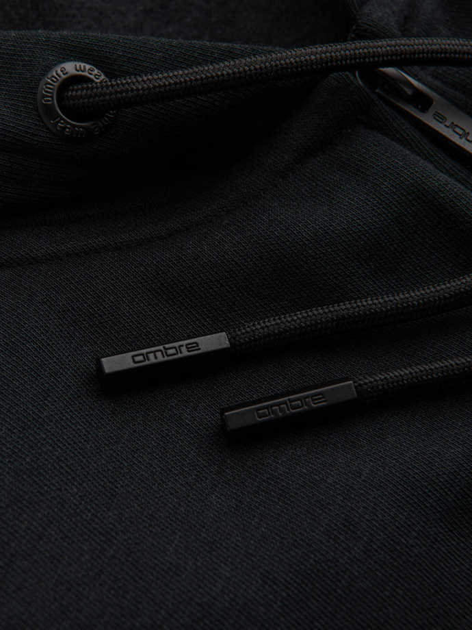 Męska rozpinana dresowa bluza BASIC – czarna V9 OM-SSBZ-0160