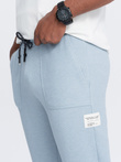 Men's structured knit sweatpants - light blue V4 OM-PASK-0211