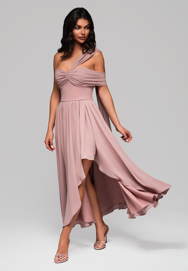 Evening dress LA-OM-DLR196 - dirty pink