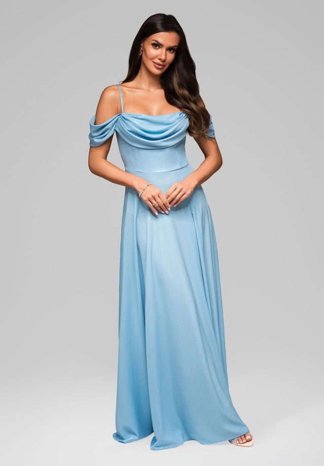 Sukienka wieczorowa LA-OM-DLR038 - light blue