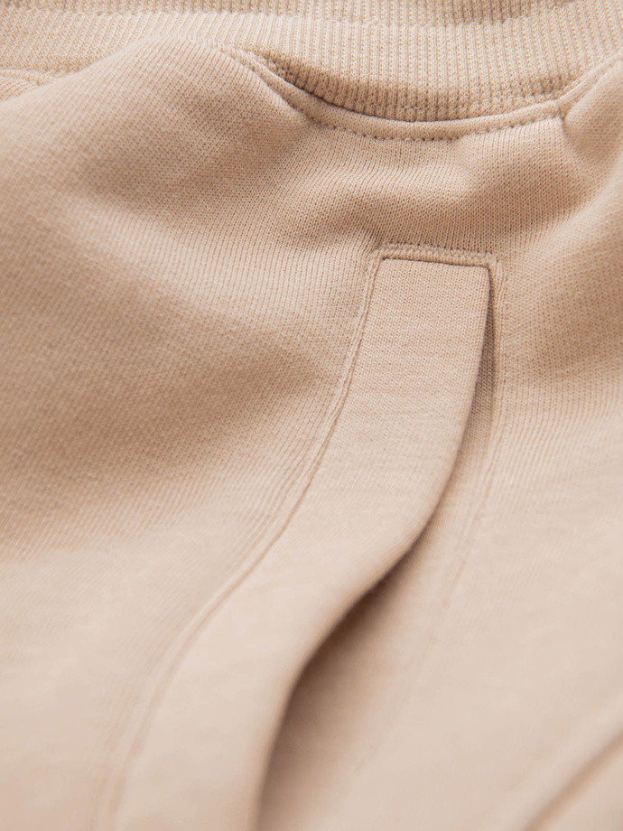 Men's BASIC cotton jogger sweatpants - beige V6 OM-PABS-0174