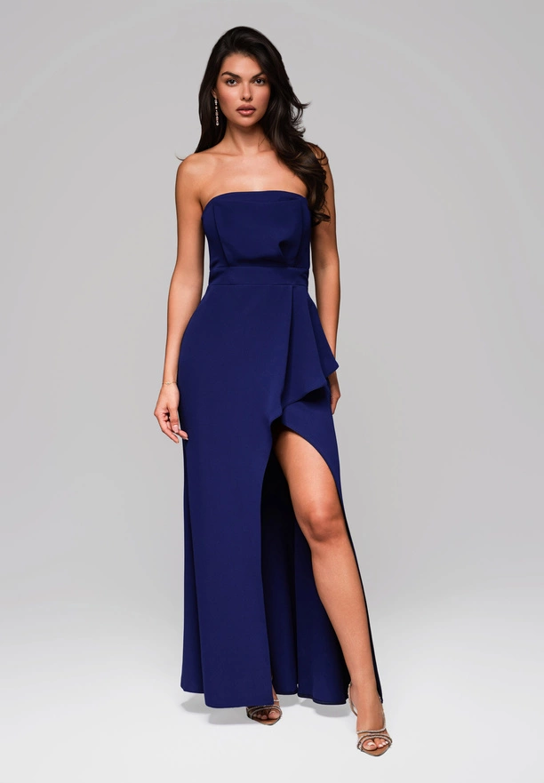 Evening dress LA-OM-DLR201 - navy blue