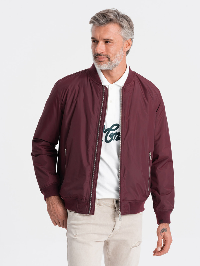 Men's bomber jacket - maroon V15 C538