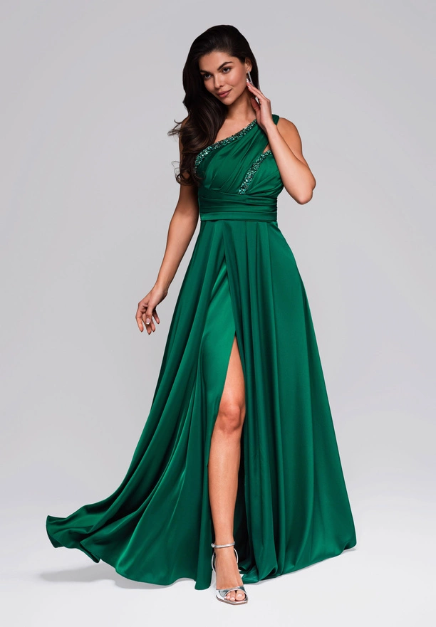 Evening dress LA-OM-DLR252 bottle green