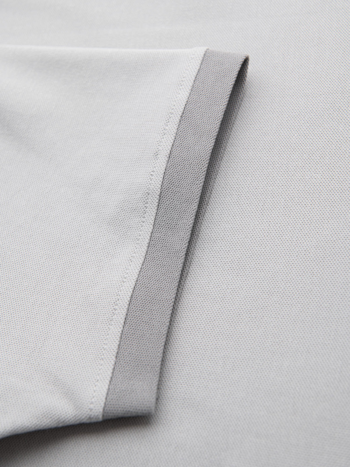 Men's T-shirt with contrasting inserts and crew neckline - light grey V4 OM-TSCT-0198