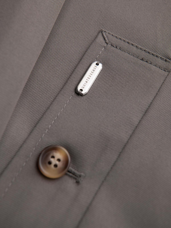Męski minimalistyczny płaszcz z odpinaną kamizelką - popielaty V6 OM-COLC-0139