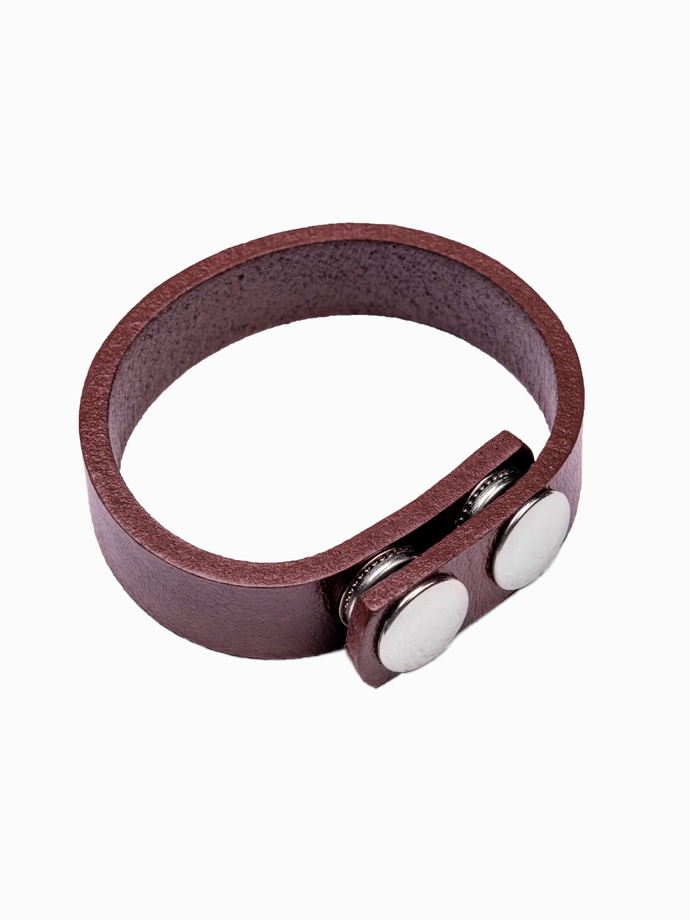 Zestaw męskich akcesoriów skórzanych pasek breloczek bransoletka - brązowy V2 A852