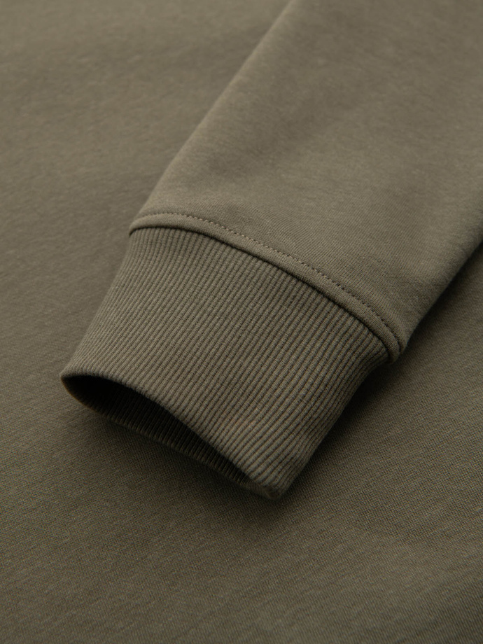 Bawełniana rozpinana bluza męska dresowa bomberka – khaki V1 OM-SSZP-0215