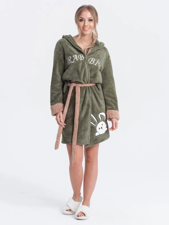 Women's bathrobe ULR248 - olive