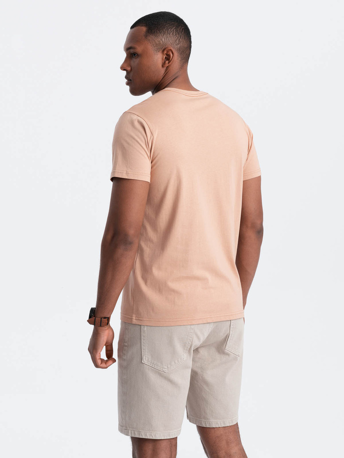 Classic BASIC men's cotton T-shirt - flesh-colored V9 OM-TSBS-0146