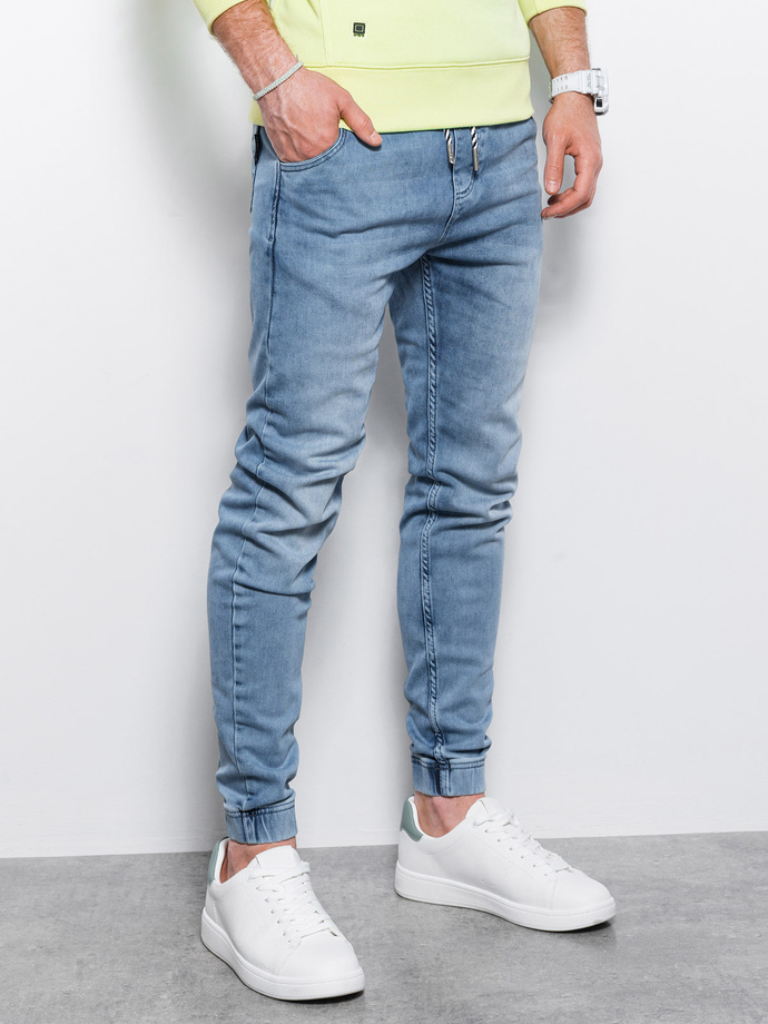 Men's denim jogger pants - light blue P907