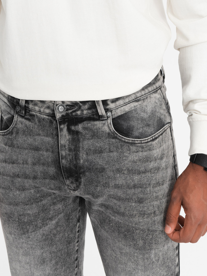 Men's denim pants STRAIGHT LEG - gray V4 OM-PADP-0133