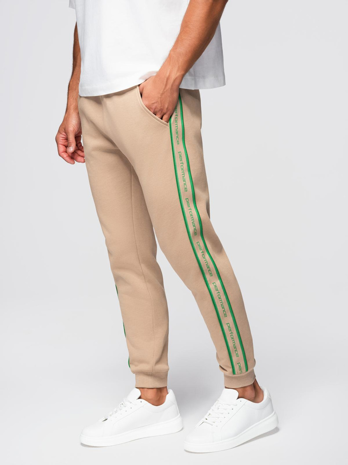 Men's sweatpants with contrast stitching - black V1 OM-PASK-0145