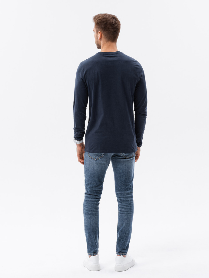 Men's plain longsleeve - navy L138
