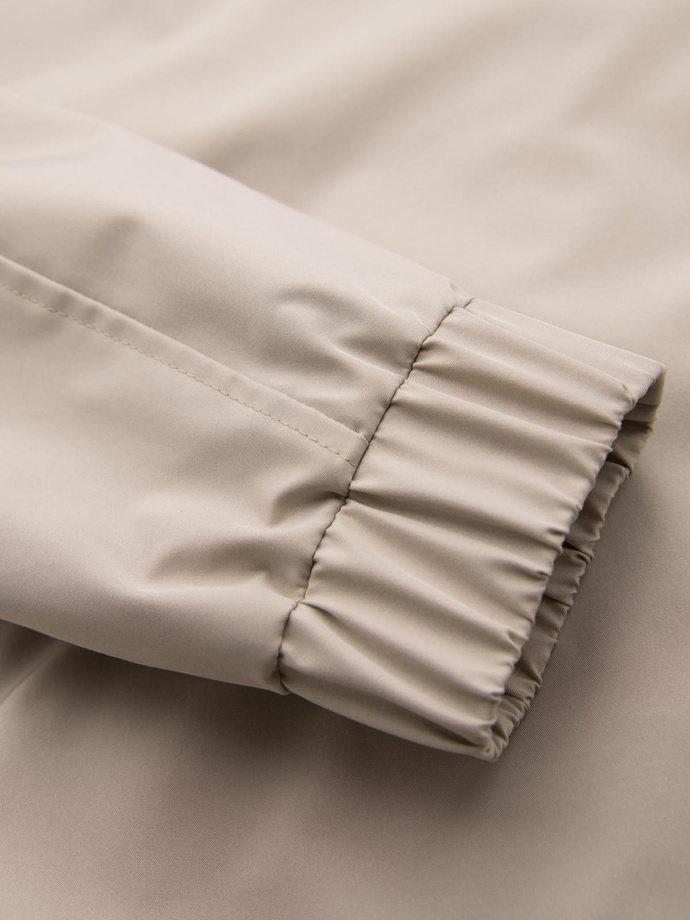 Functional men's transitional jacket with hood - beige V3 OM-JANP-0225