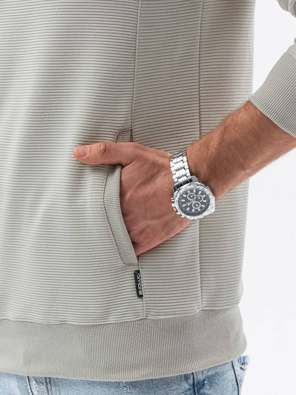 Men's hoodless sweatshirt - cream V8 B1156