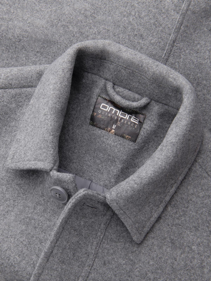 Men's lightweight fleece jacket with viscose - gray V2 OM-JANP-0199